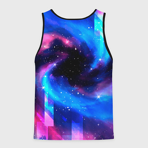 Мужская майка без рукавов Volkswagen неоновый космос / 3D-Черный – фото 2