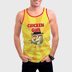 Майка-безрукавка мужская Chicken Gun с пистолетами, цвет: 3D-красный — фото 2