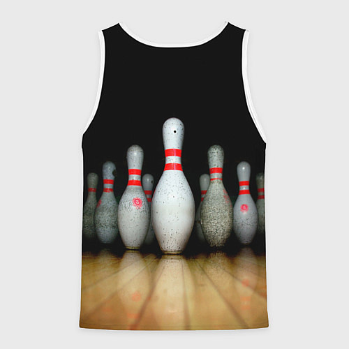Мужская майка без рукавов Боулинг - кегли на дорожке / 3D-Белый – фото 2