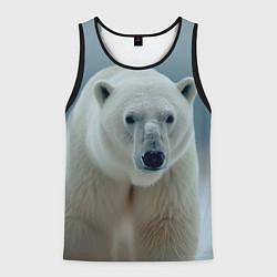 Майка-безрукавка мужская Белый медведь полярный, цвет: 3D-черный
