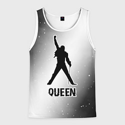Мужская майка без рукавов Queen glitch на светлом фоне