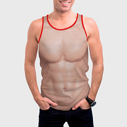 Майка-безрукавка мужская Мужской торс качка с мышцами - идеальное тело с му, цвет: 3D-красный — фото 2