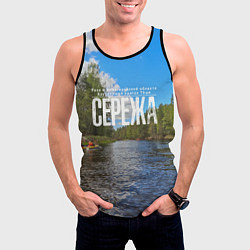 Майка-безрукавка мужская Сплав по русским рекам, цвет: 3D-черный — фото 2