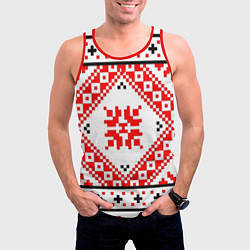 Майка-безрукавка мужская Удмуртский стиль, цвет: 3D-красный — фото 2