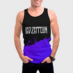 Майка-безрукавка мужская Led Zeppelin purple grunge, цвет: 3D-черный — фото 2