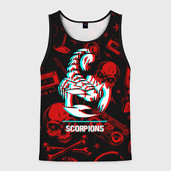 Майка-безрукавка мужская Scorpions rock glitch, цвет: 3D-черный