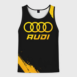 Майка-безрукавка мужская Audi - gold gradient, цвет: 3D-черный