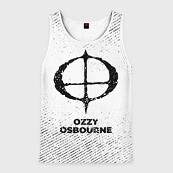 Майка-безрукавка мужская Ozzy Osbourne с потертостями на светлом фоне, цвет: 3D-белый