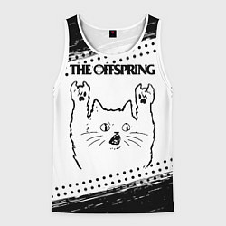 Майка-безрукавка мужская The Offspring рок кот на светлом фоне, цвет: 3D-белый