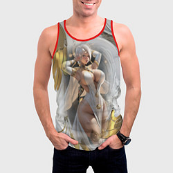 Майка-безрукавка мужская Девушка с аппетитными формами в золотом, цвет: 3D-красный — фото 2