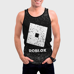 Майка-безрукавка мужская Roblox с потертостями на темном фоне, цвет: 3D-черный — фото 2