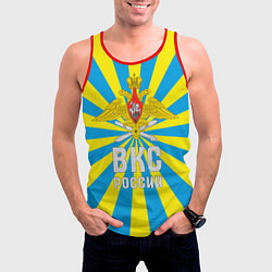 Майка-безрукавка мужская ВКС России - герб, цвет: 3D-красный — фото 2
