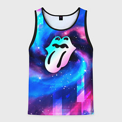 Мужская майка без рукавов Rolling Stones неоновый космос