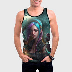 Майка-безрукавка мужская Jinx art Arcane League of Legends, цвет: 3D-черный — фото 2