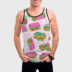Майка-безрукавка мужская Бутерброды, цвет: 3D-черный — фото 2