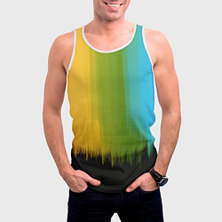 Майка-безрукавка мужская Летняя радуга, цвет: 3D-белый — фото 2