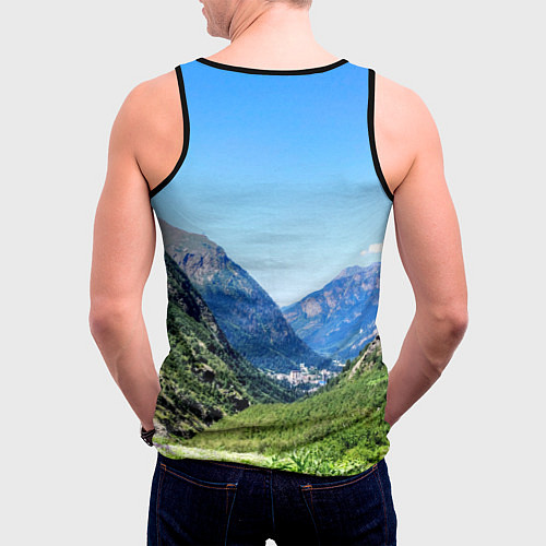Мужская майка без рукавов Домбай / 3D-Черный – фото 4