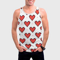 Майка-безрукавка мужская Pixel heart, цвет: 3D-белый — фото 2