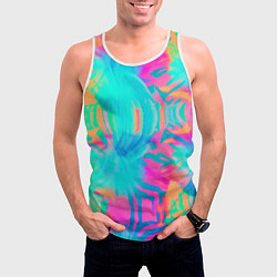 Майка-безрукавка мужская Кислотный тай-дай: паттерн, цвет: 3D-белый — фото 2