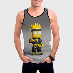 Майка-безрукавка мужская Bart Simpson - ninja - Japan, цвет: 3D-черный — фото 2