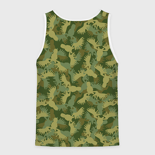 Мужская майка без рукавов Лоси - камуфляж / 3D-Белый – фото 2