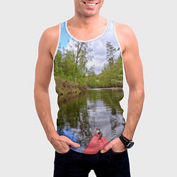 Майка-безрукавка мужская Красная байдарка, цвет: 3D-белый — фото 2