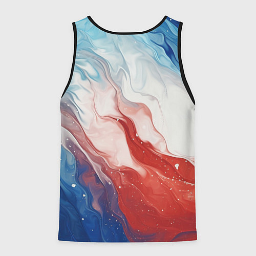 Мужская майка без рукавов Белый синий красный / 3D-Черный – фото 2