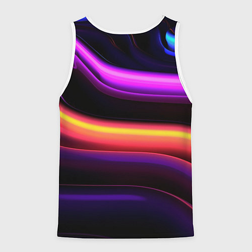 Мужская майка без рукавов Неоновые трубы на черном фоне / 3D-Белый – фото 2