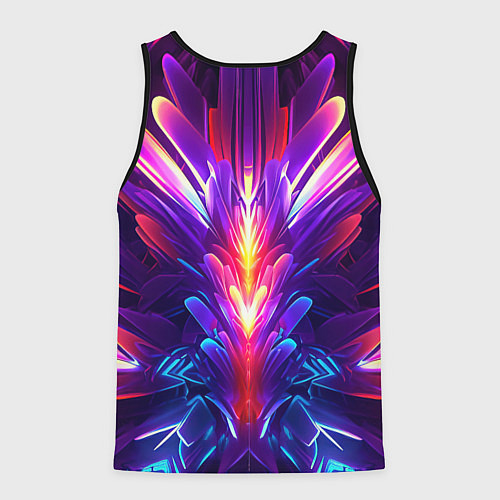 Мужская майка без рукавов Неоновые объекты абстракция / 3D-Черный – фото 2