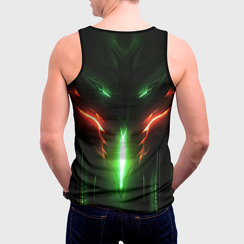 Мужская майка без рукавов Киберпанк 2077 призрачная свобода зеленое свечение / 3D-Черный – фото 4