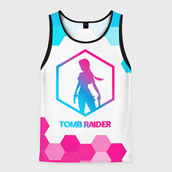 Майка-безрукавка мужская Tomb Raider neon gradient style, цвет: 3D-черный