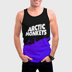 Майка-безрукавка мужская Arctic Monkeys purple grunge, цвет: 3D-черный — фото 2