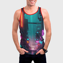 Майка-безрукавка мужская Уличные задворки, цвет: 3D-красный — фото 2