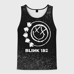 Майка-безрукавка мужская Blink 182 с потертостями на темном фоне, цвет: 3D-черный