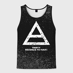 Мужская майка без рукавов Thirty Seconds to Mars с потертостями на темном фо