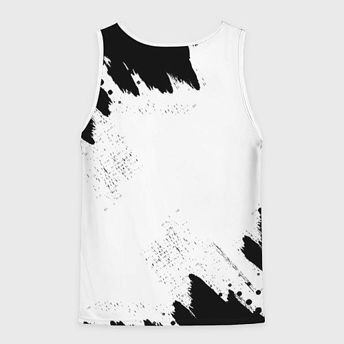 Мужская майка без рукавов AC DC рок кот на светлом фоне / 3D-Белый – фото 2