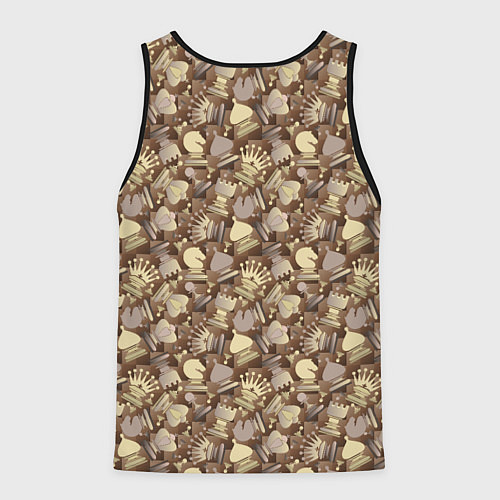 Мужская майка без рукавов Шахматный Король - Chess / 3D-Черный – фото 2