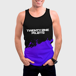 Майка-безрукавка мужская Twenty One Pilots purple grunge, цвет: 3D-черный — фото 2