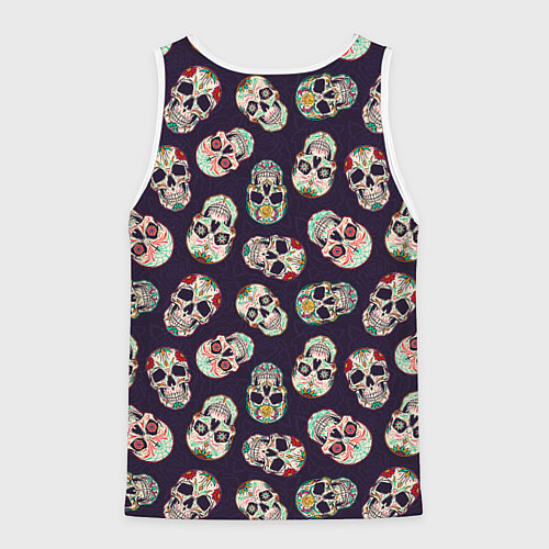 Мужская майка без рукавов Узор с черепами Pattern with skulls / 3D-Белый – фото 2