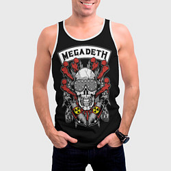 Майка-безрукавка мужская Megadeth - ядерный череп, цвет: 3D-белый — фото 2