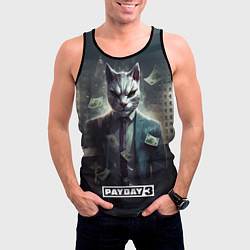 Майка-безрукавка мужская Pay day 3 cat, цвет: 3D-черный — фото 2