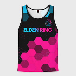 Майка-безрукавка мужская Elden Ring - neon gradient: символ сверху, цвет: 3D-черный