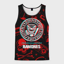 Майка-безрукавка мужская Ramones rock glitch, цвет: 3D-черный
