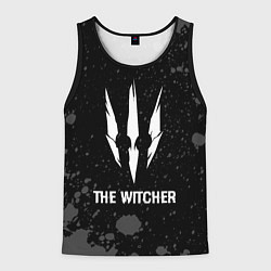 Майка-безрукавка мужская The Witcher glitch на темном фоне, цвет: 3D-черный