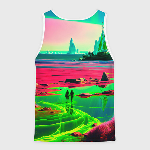 Мужская майка без рукавов Кислотный мир / 3D-Белый – фото 2