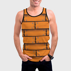 Майка-безрукавка мужская Оранжевый забор, цвет: 3D-черный — фото 2