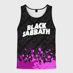 Майка-безрукавка мужская Black Sabbath rock legends: символ сверху, цвет: 3D-черный