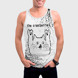 Майка-безрукавка мужская The Cranberries рок кот на светлом фоне, цвет: 3D-белый — фото 2