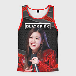 Мужская майка без рукавов Rose Blackpink black red