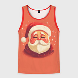 Майка-безрукавка мужская Портрет Деда Мороза, цвет: 3D-красный